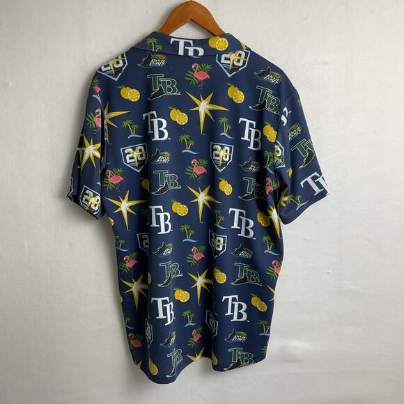 Match Up Mens Tampa Bay Rays Hawaiian Button Up Size XL - Picture 4 of 9